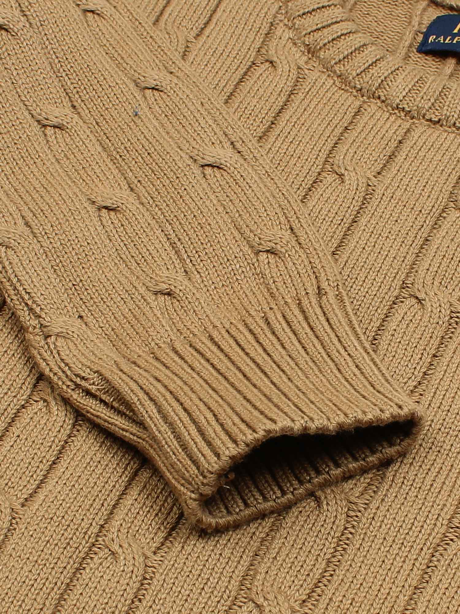RL Cable-Knit Cotton Sweater (camel)