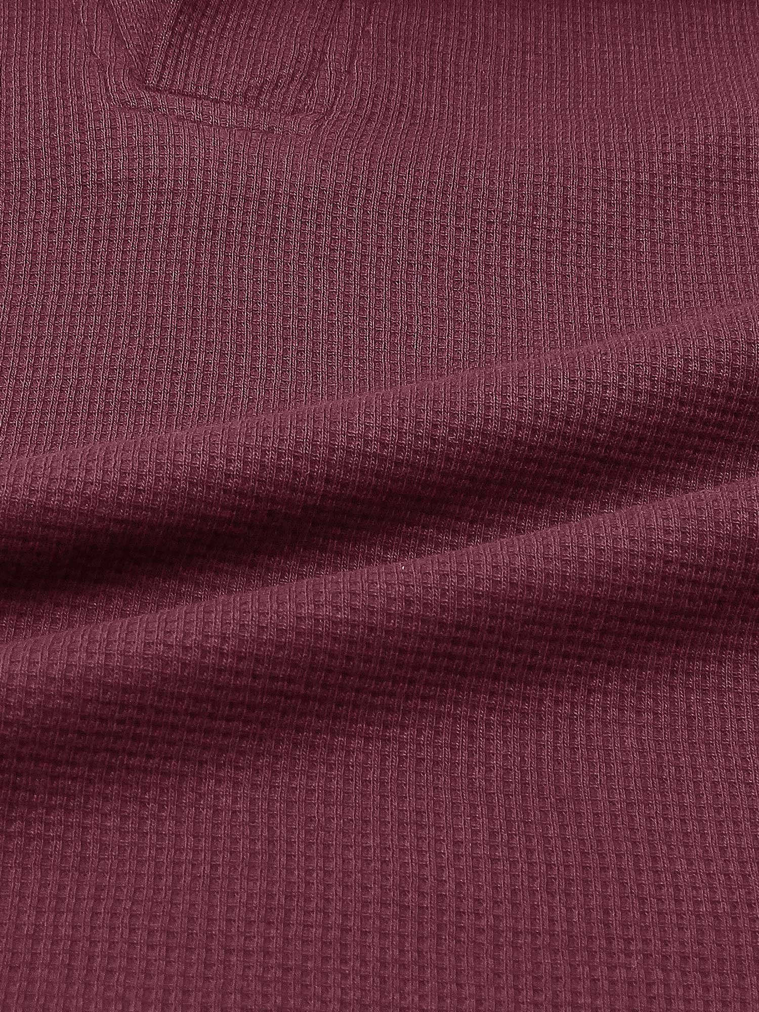 Brandahub polo shirts Premium Zr Waffle knit johnny collar polo-(maroon)