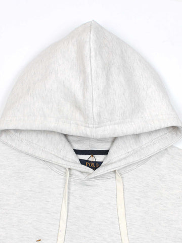 premium Rl triple pony Fleece hoodie (light heather grey)