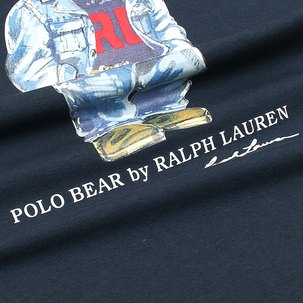 PRL bear T Shirt-navy blue