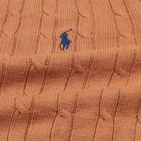 RL Cable-Knit Cotton Sweater (rust)