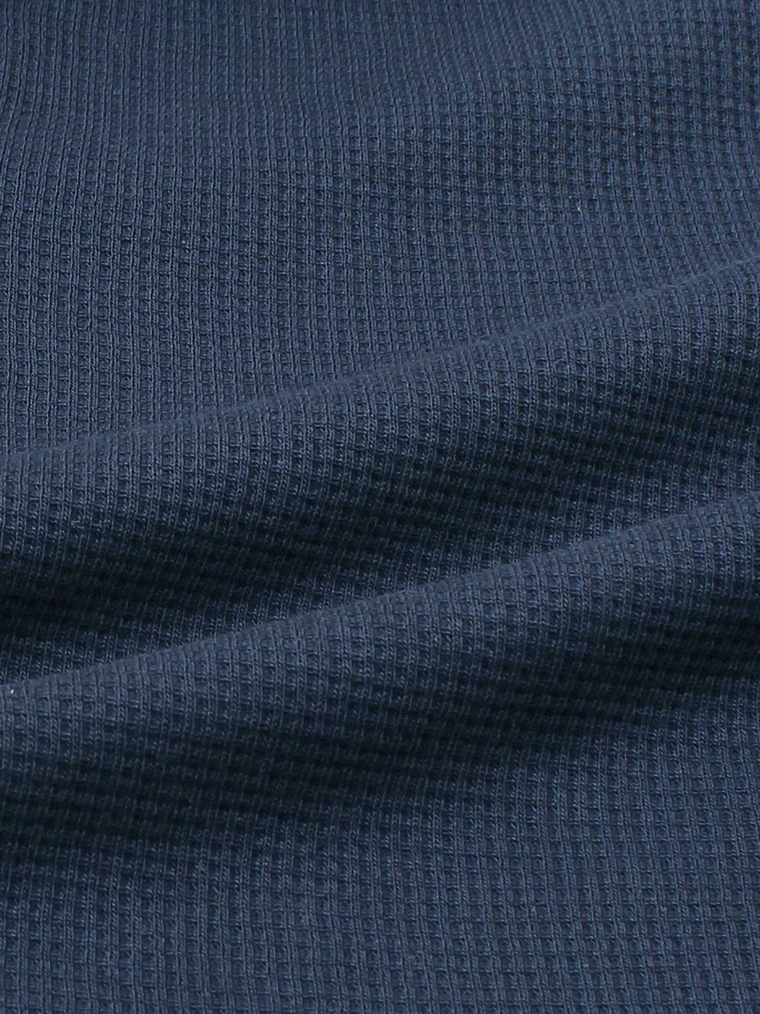 Brandahub polo shirts Premium Zr Waffle knit johnny collar polo-(navy blue)