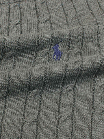 Brandahub sweaters RL Cable-Knit Cotton Sweater (dark heather grey)