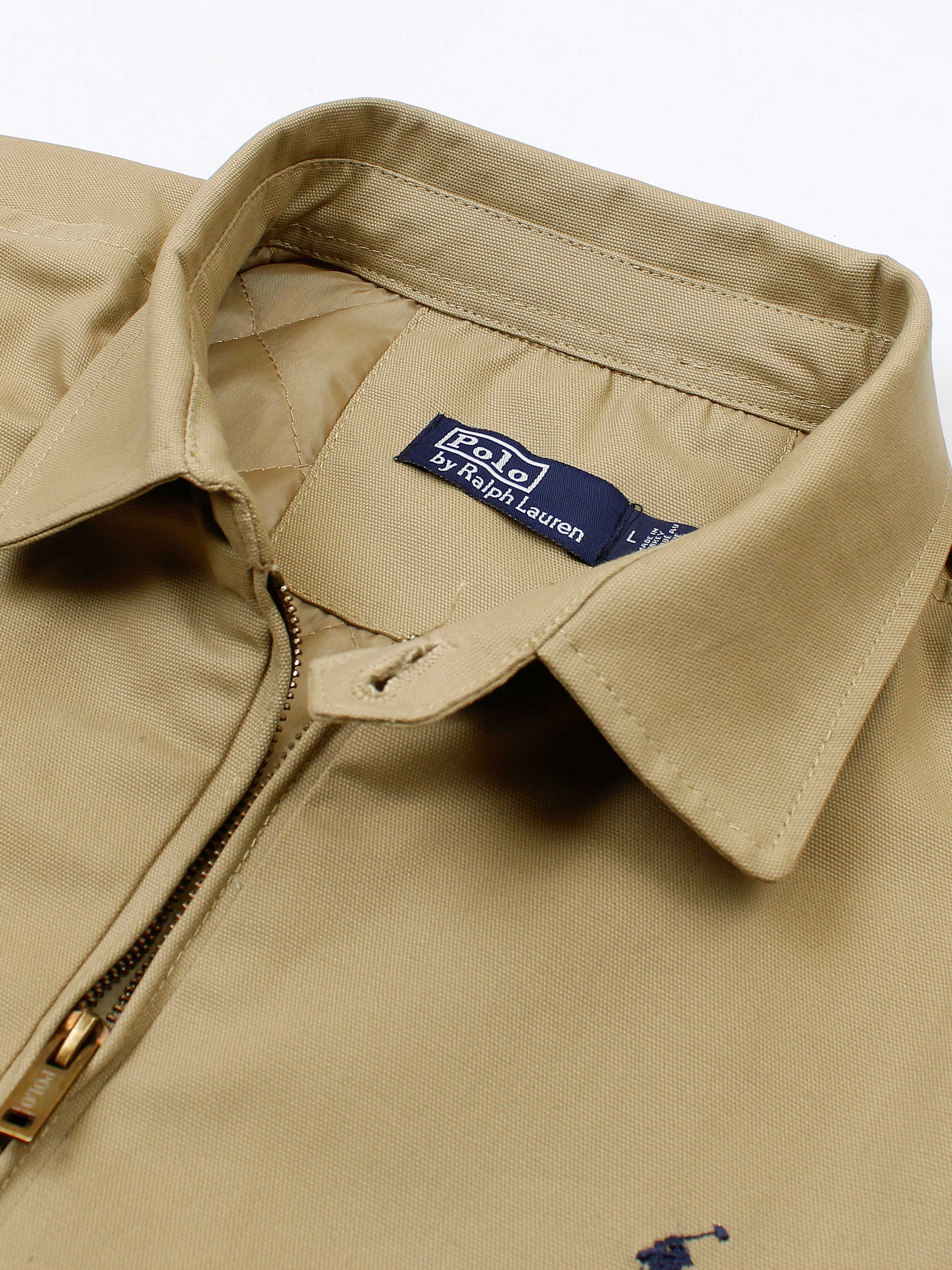 Brandahub Cotton Jackets PRL Cotton Twill Jacket (collar) (khaki)