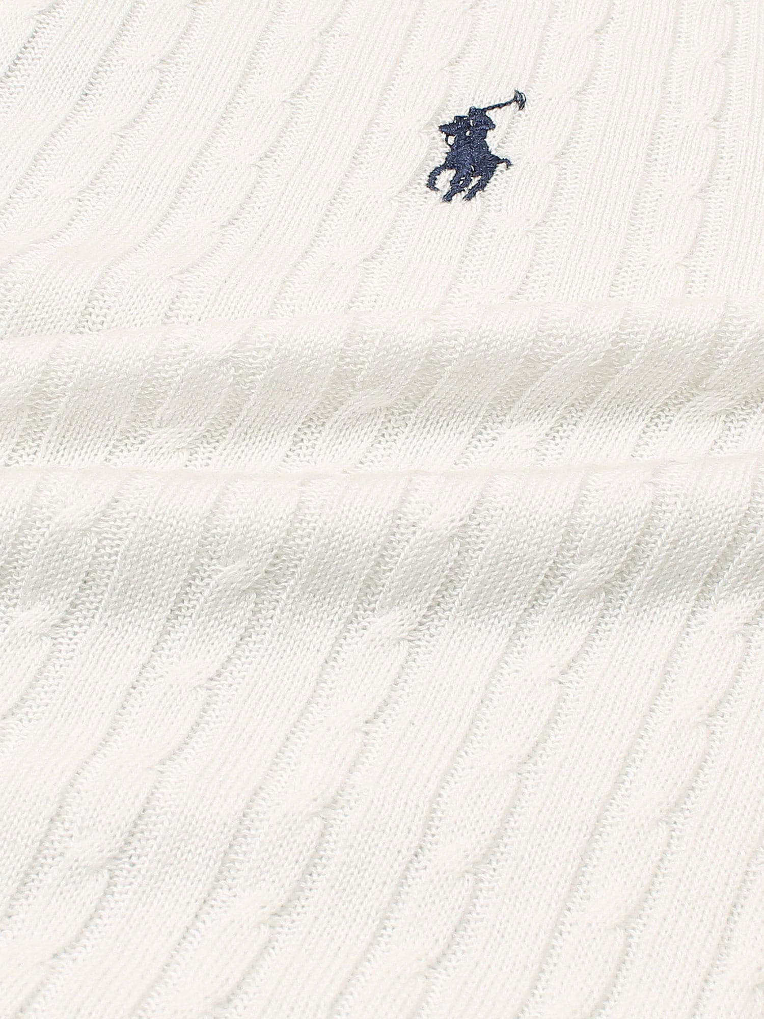 Brandahub polo shirts RL cable knit polo-white