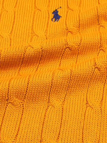 RL Cable-Knit Cotton Sweater (orange)
