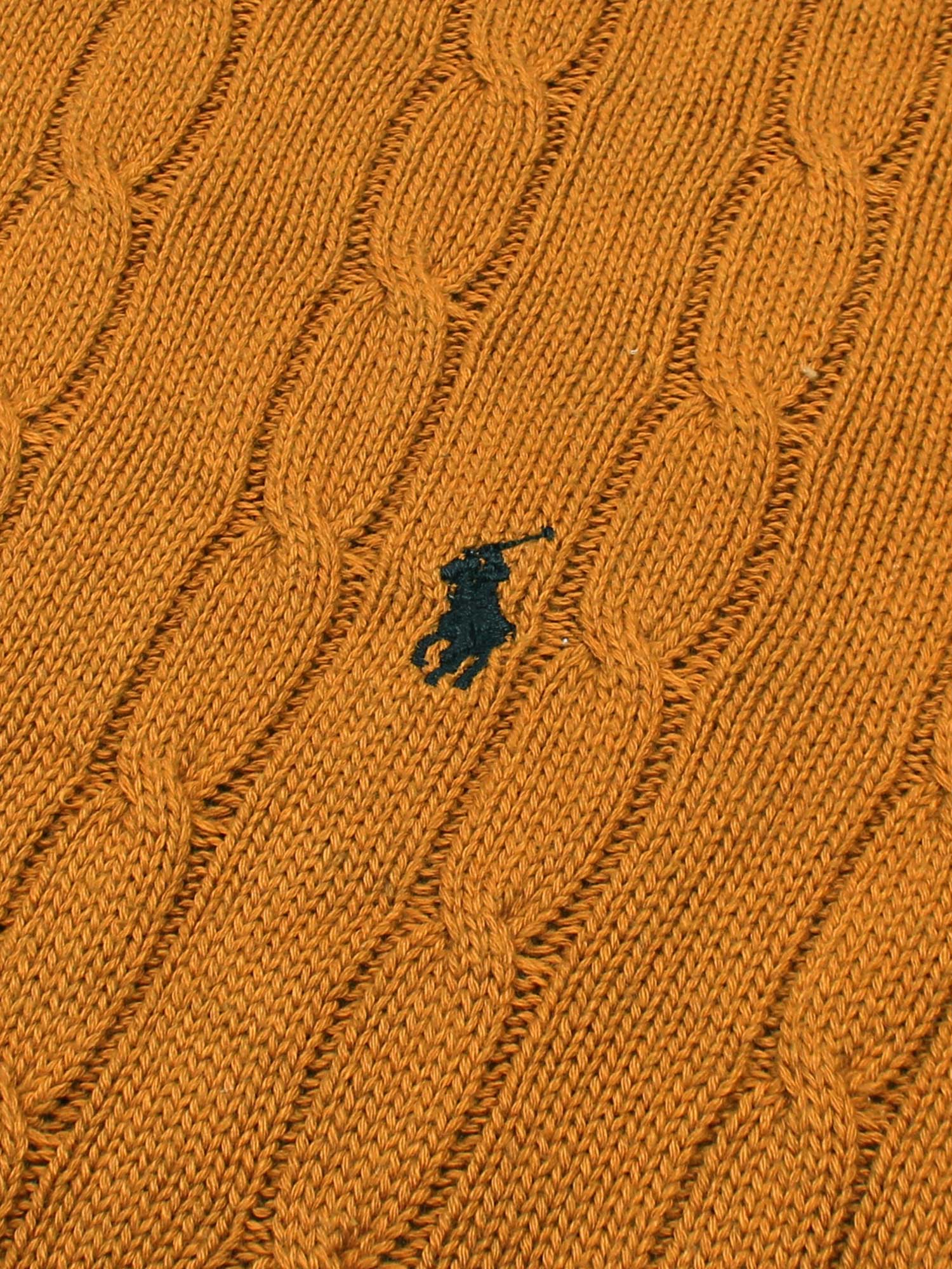 RL Cable-Knit Cotton Sweater (camel brown)