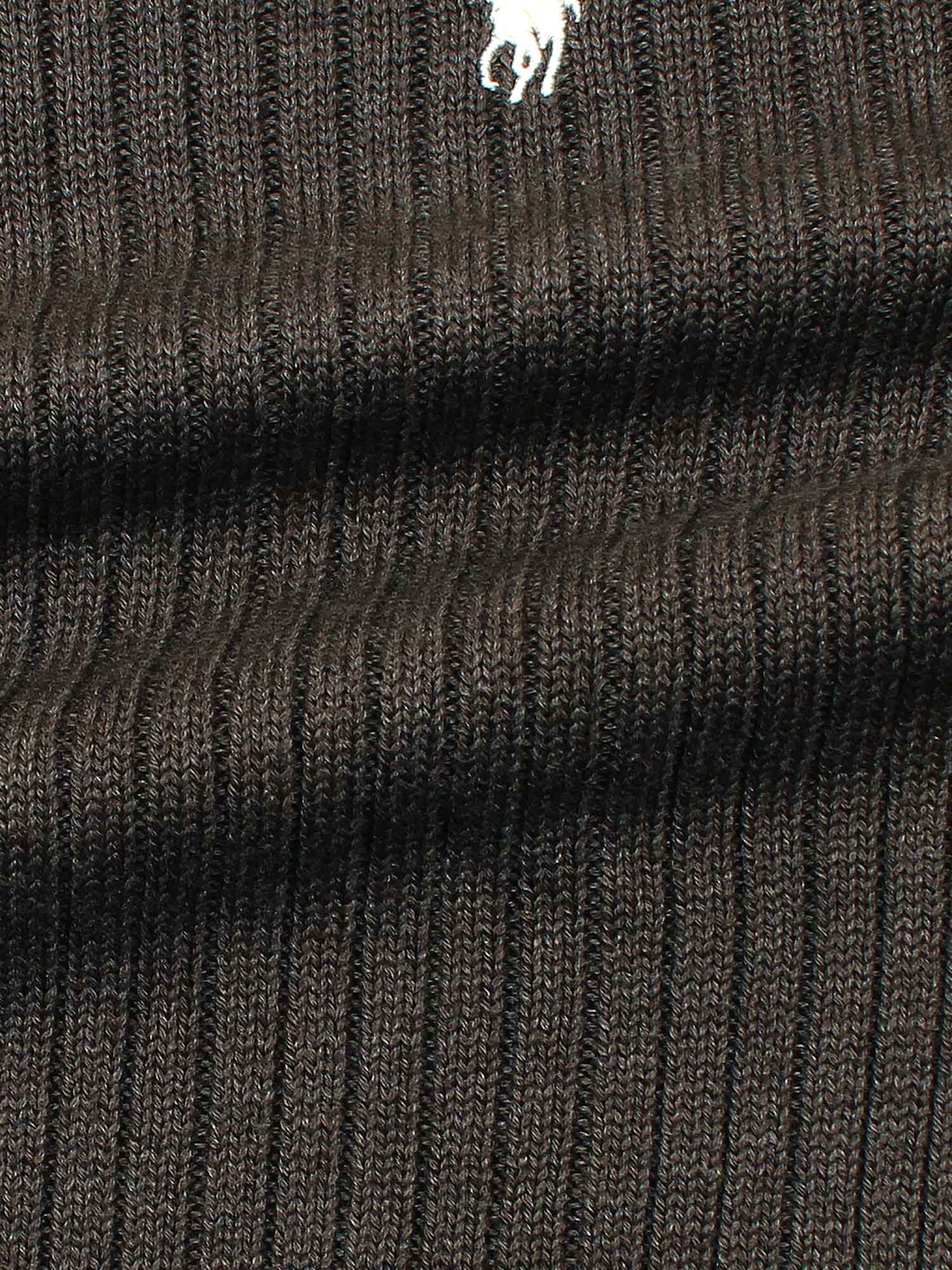 RL Rib Knit Half Zipper Cotton Sweater (dark brown) white pony