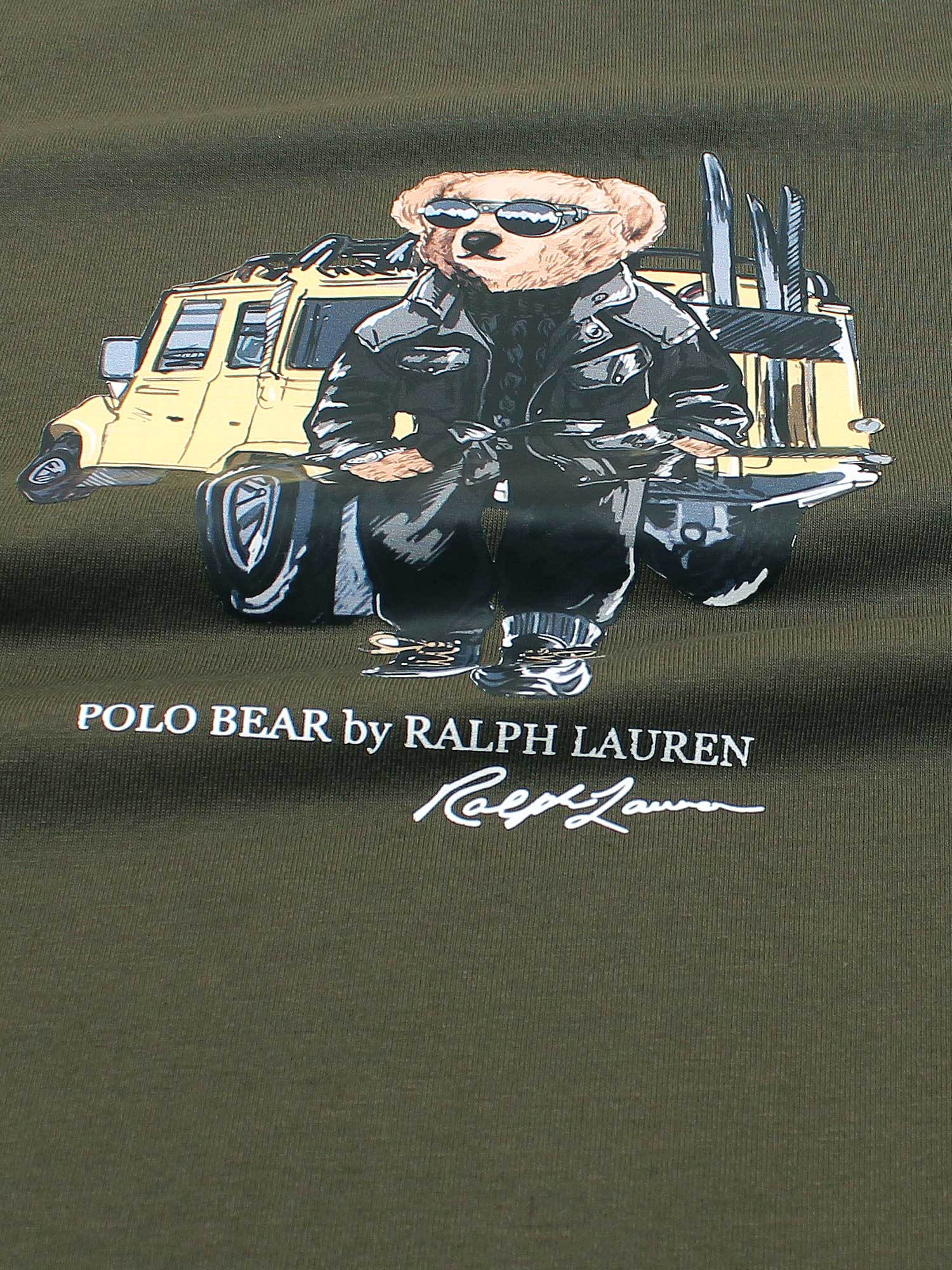 Brandahub T-shirts PRL bear T Shirt-Olive green