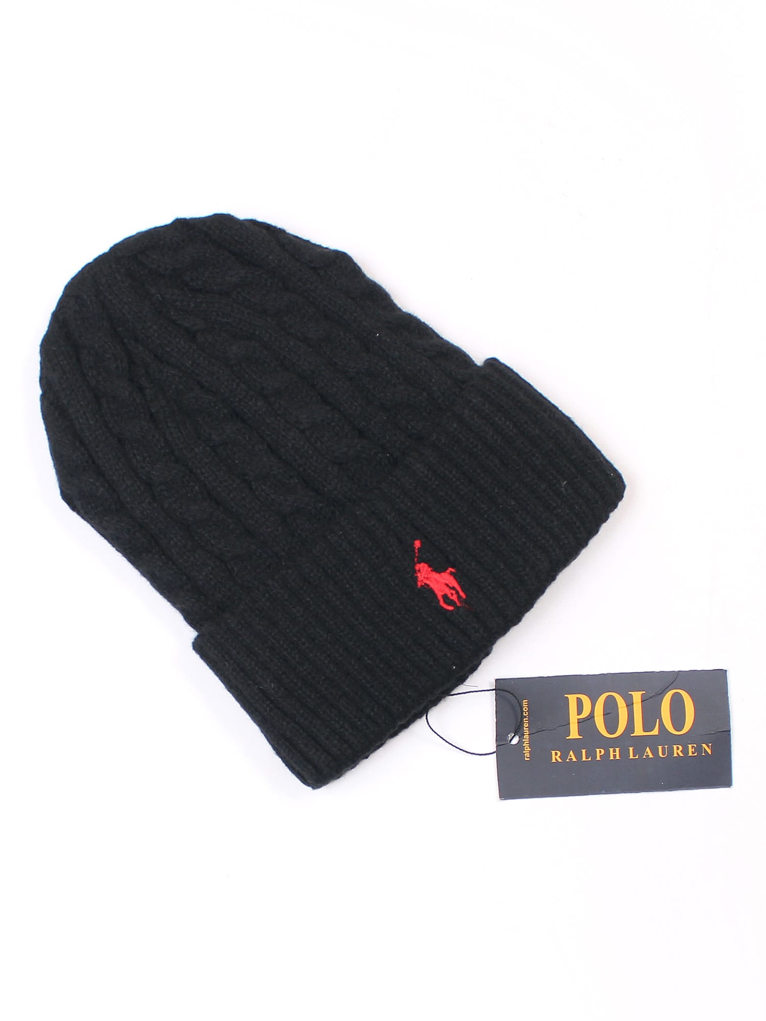 brandahub caps free size Rl Cable Knit Beanie (black)