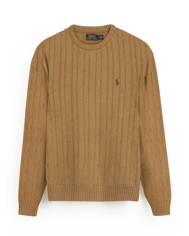 RL Cable-Knit Cotton Sweater (camel)