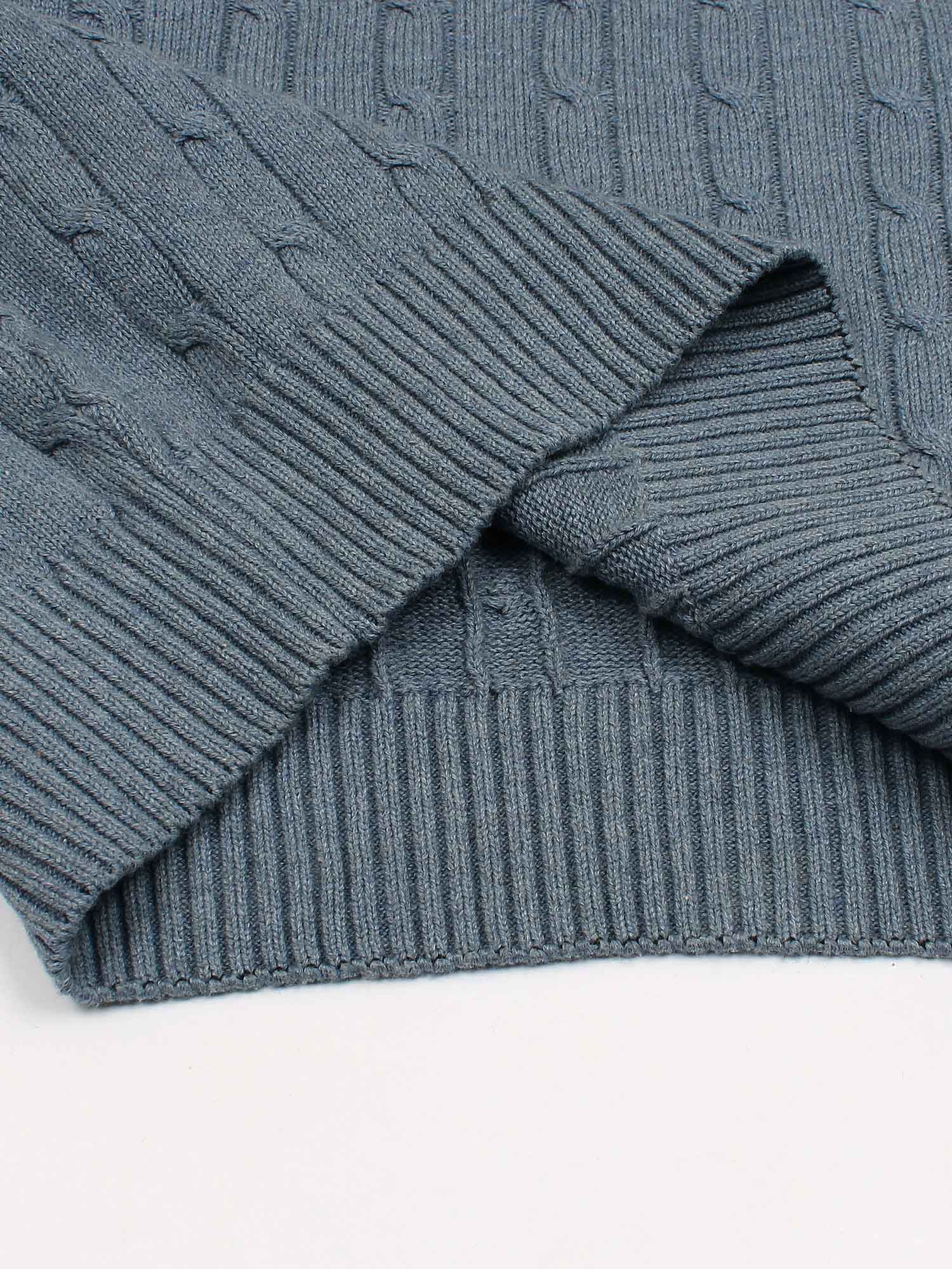 RL Cable-Knit Cotton Sweater (powder blue)