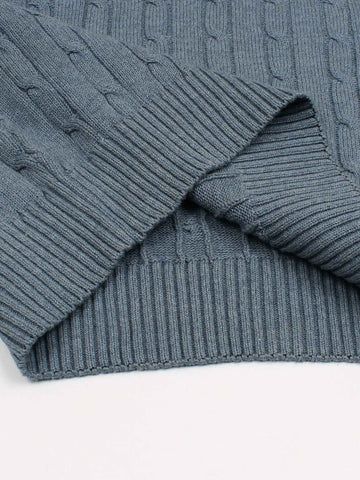 RL Cable-Knit Cotton Sweater (powder blue)