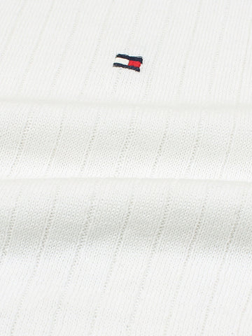 Th knit polo- white