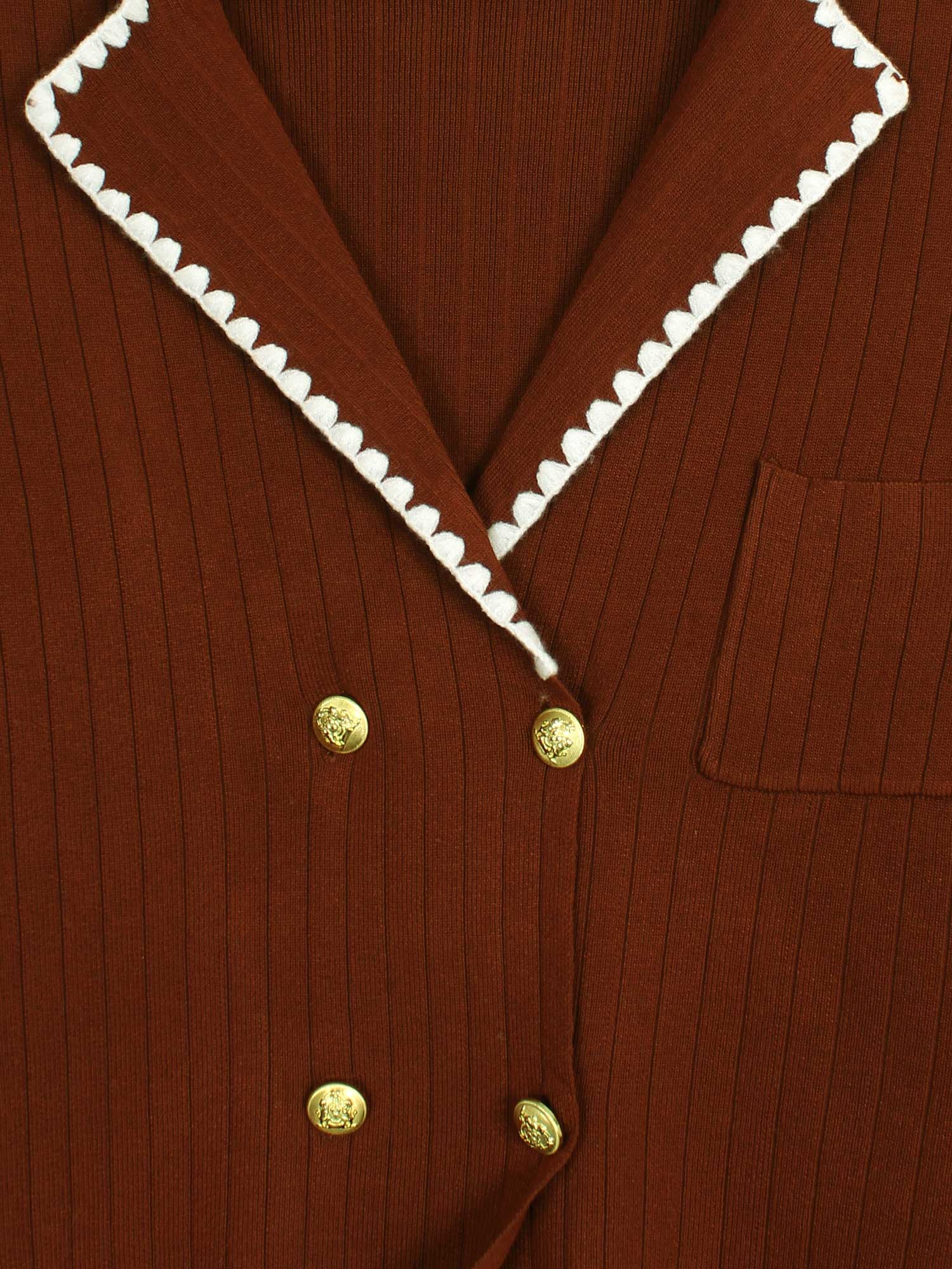 The Riviera Scallop-Trim Knit Set (rust)