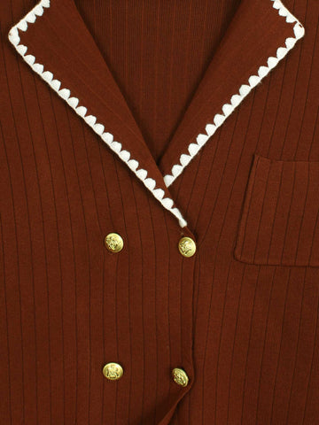 The Riviera Scallop-Trim Knit Set (rust)