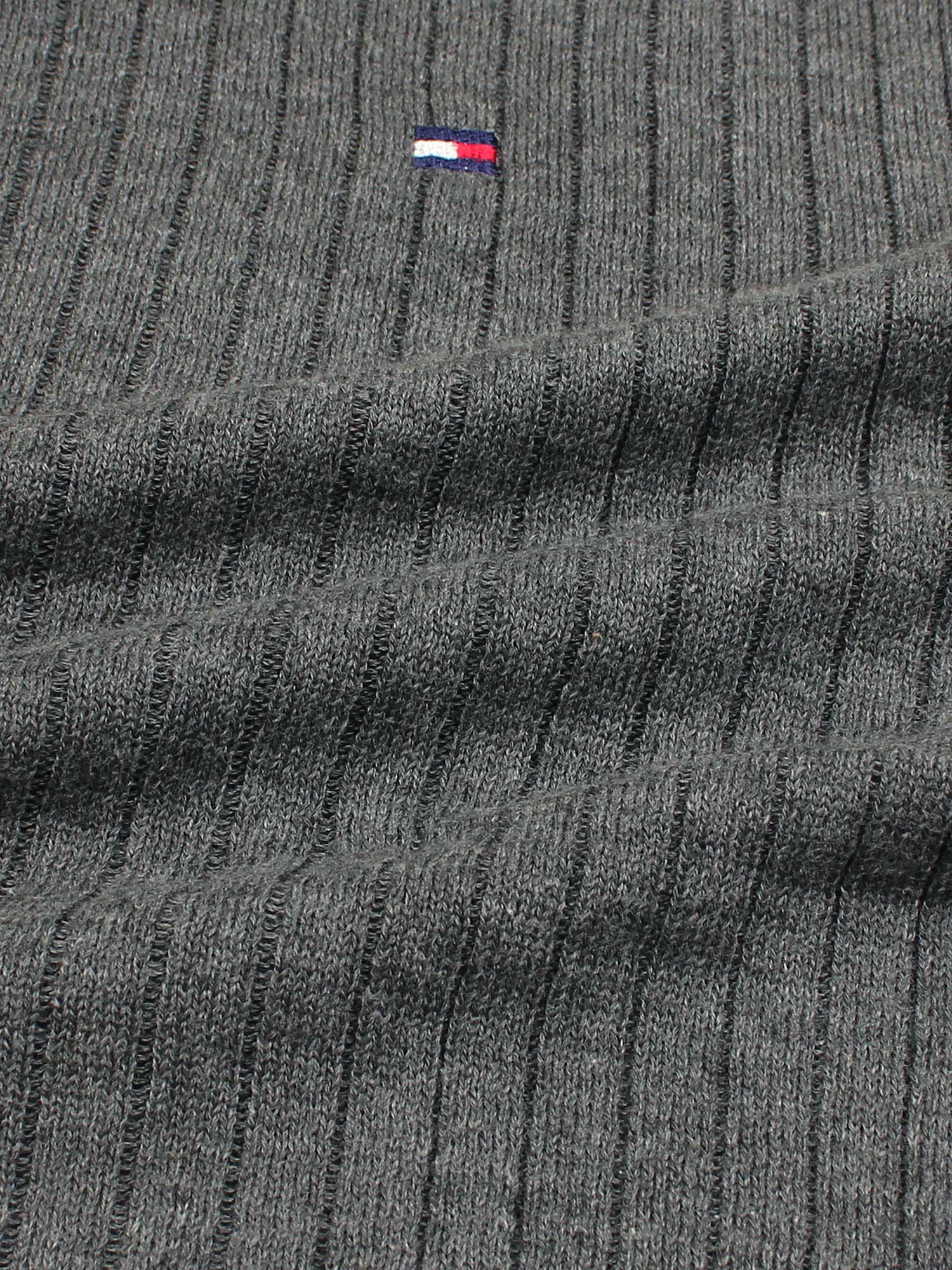 Th knit polo- dark heather grey