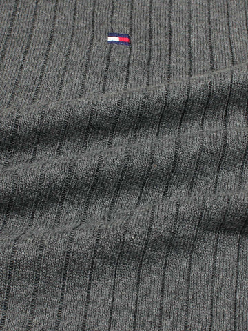 Th knit polo- dark heather grey
