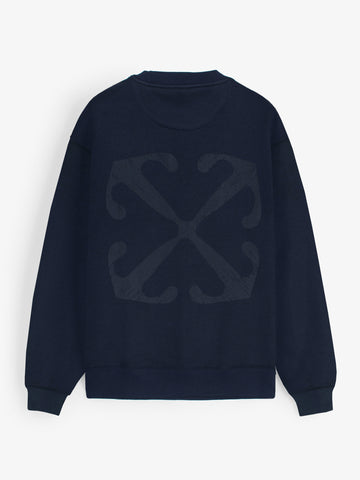 The OFF Fleece Sweatshirt (Navy blue) unisex