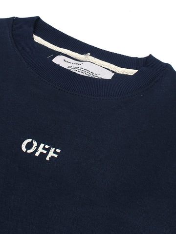 The OFF Fleece Sweatshirt (Navy blue) unisex