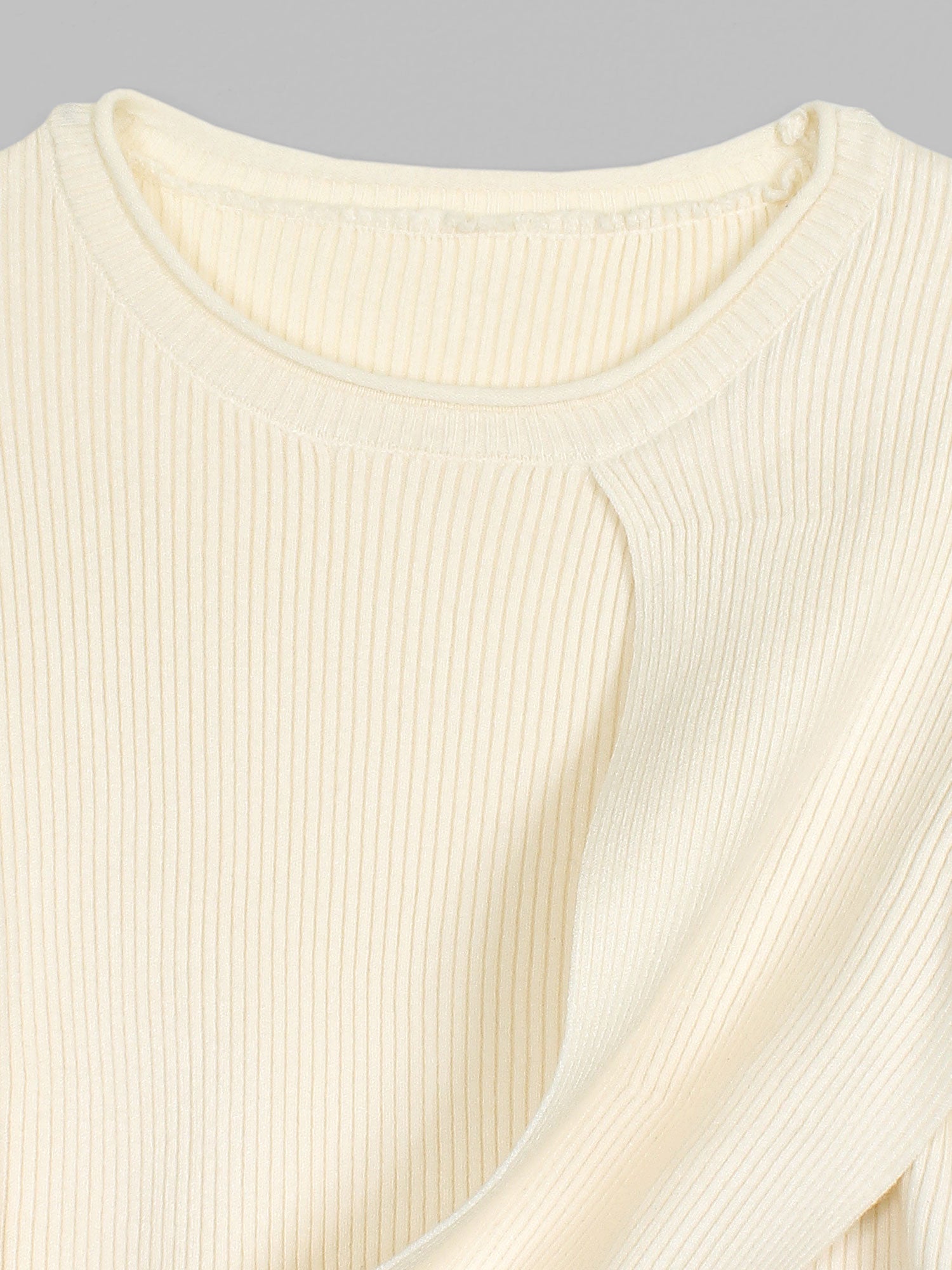 The Aura Asymmetrical Tie-Knit Set (cream)