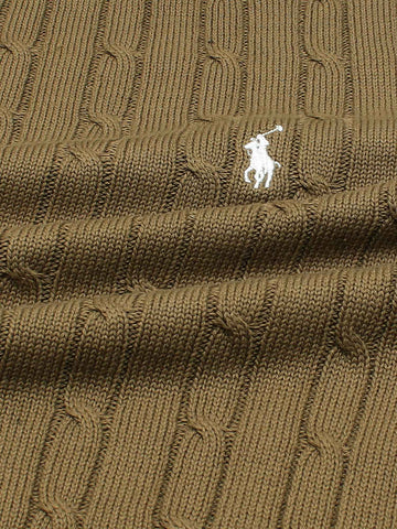 RL Cable-Knit Cotton Sweater (brown)