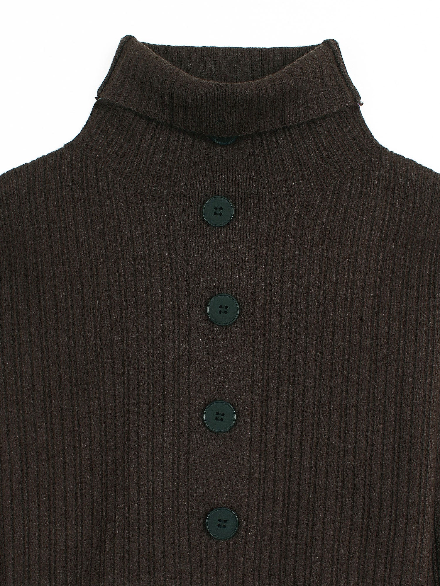 The Kensington Funnel-Neck Ribbed Set (brown)
