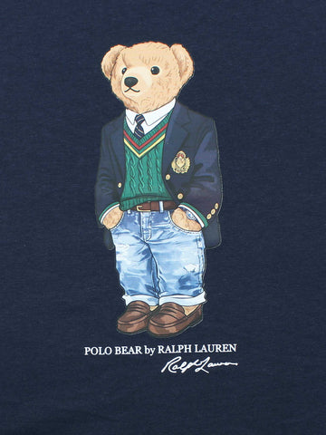 PRL bear T Shirt-navy blue