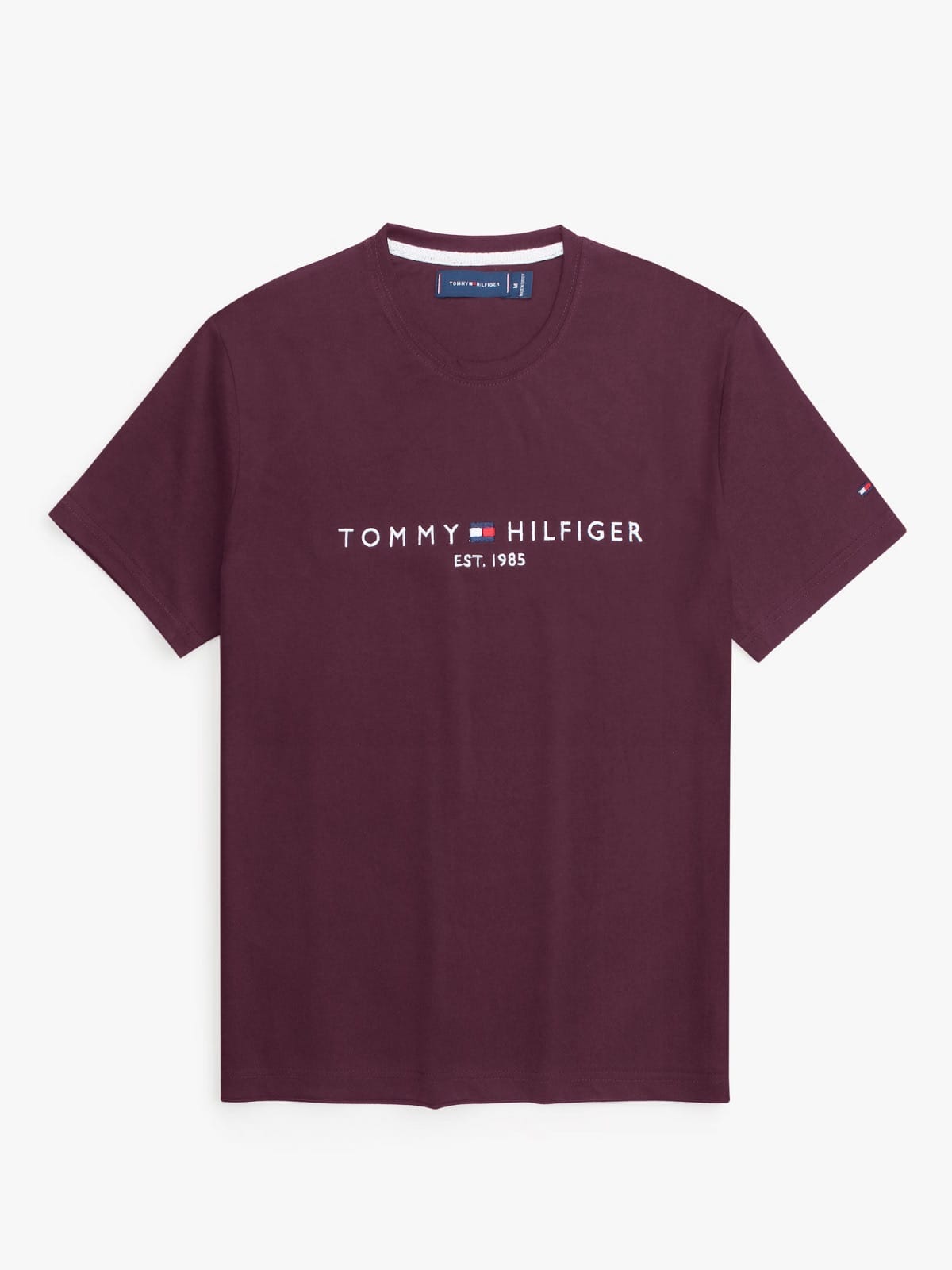 Brandahub T-shirts premium th embroidery t-shirt Maroon