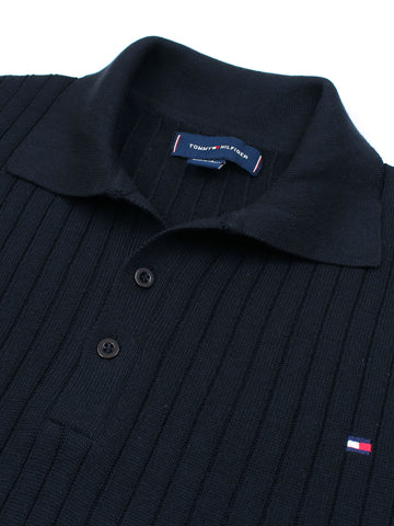 Th knit polo- navy blue