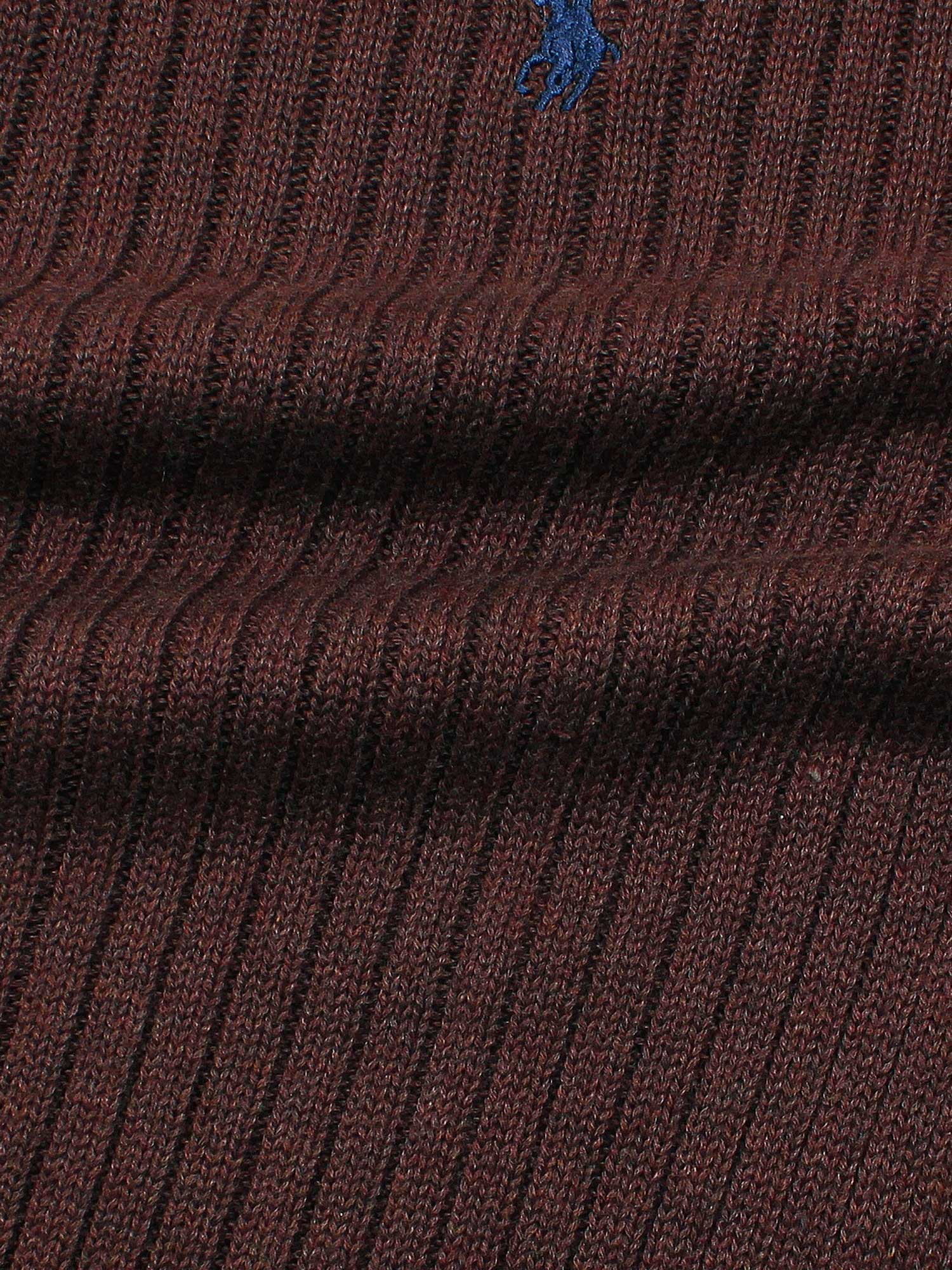 Brandahub sweaters RL Rib Knit Half Zipper Cotton Sweater (maroon)