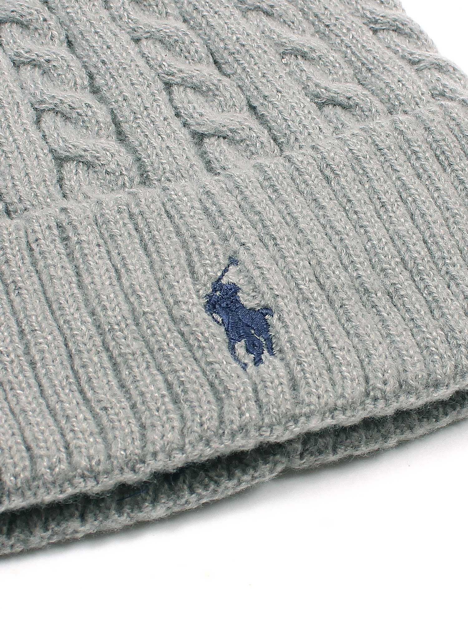 brandahub caps free size Rl Cable Knit Beanie (Heather Grey)