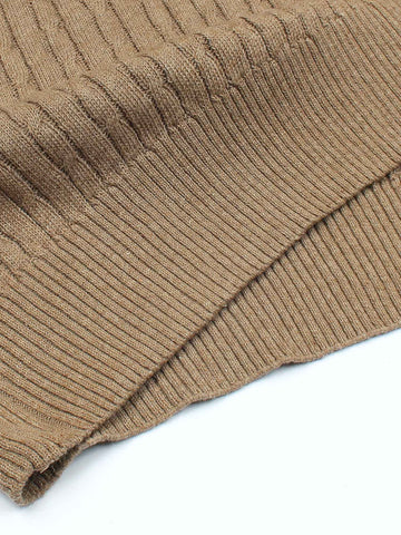 RL cable knit polo-khaki