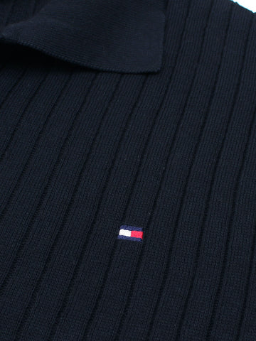 Th knit polo- navy blue