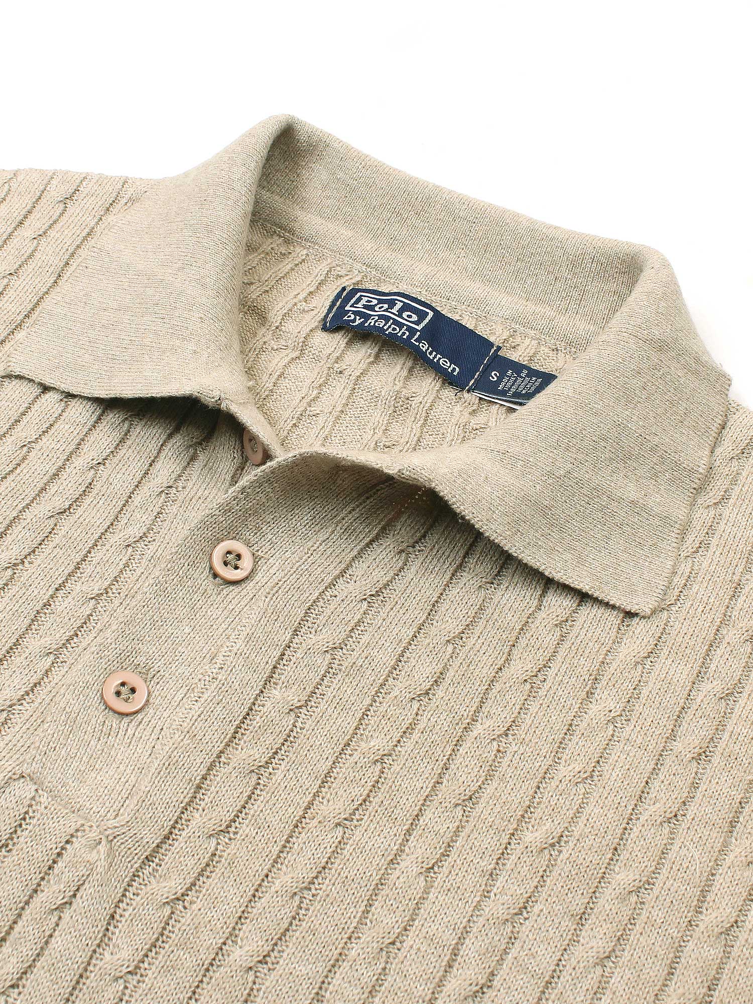 Brandahub polo shirts RL cable knit polo-beige