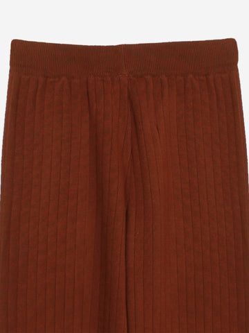The Riviera Scallop-Trim Knit Set (rust)
