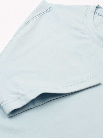 Brandahub T-shirts Ao Printed tshirt-light blue