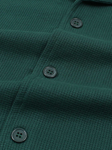 Brandahub polo shirts Premium Zr Waffle knit Resort collar shirt-(british green)