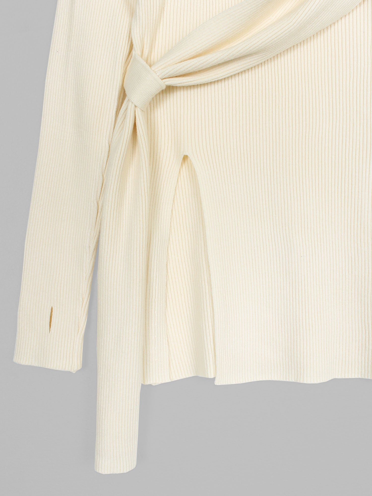 The Aura Asymmetrical Tie-Knit Set (cream)