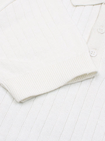 Th knit polo- white