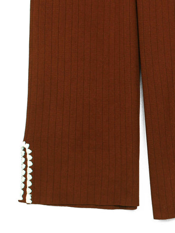 The Riviera Scallop-Trim Knit Set (rust)