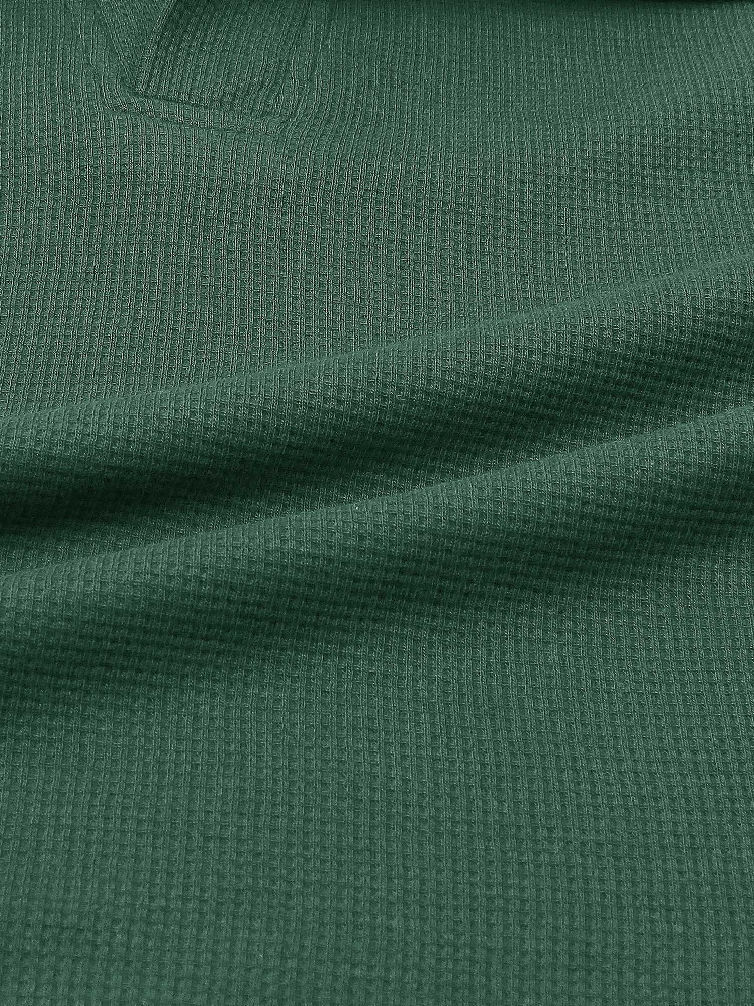 Brandahub polo shirts Premium Zr Waffle knit johnny collar polo-(green)