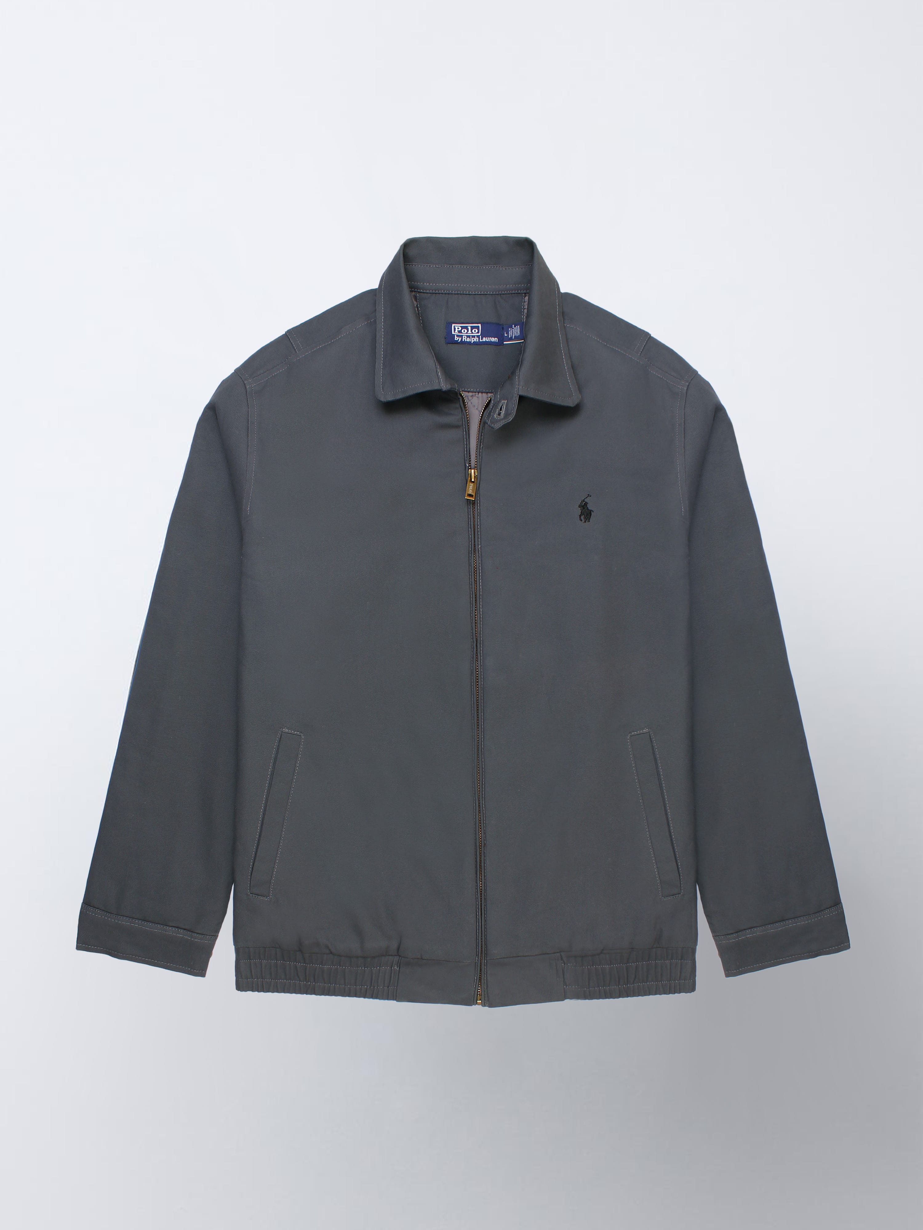 Brandahub Cotton Jackets PRL Cotton Twill Jacket (collar) (grey)