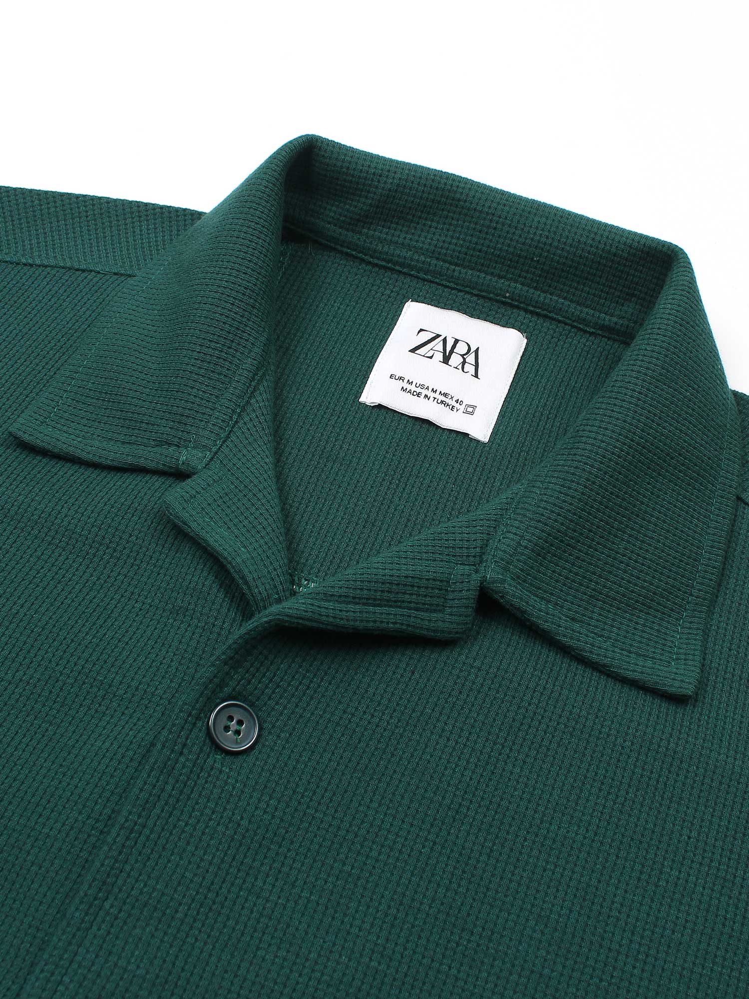 Brandahub polo shirts Premium Zr Waffle knit Resort collar shirt-(british green)