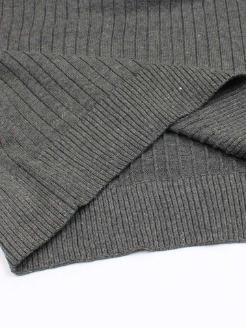 Th knit polo- dark heather grey
