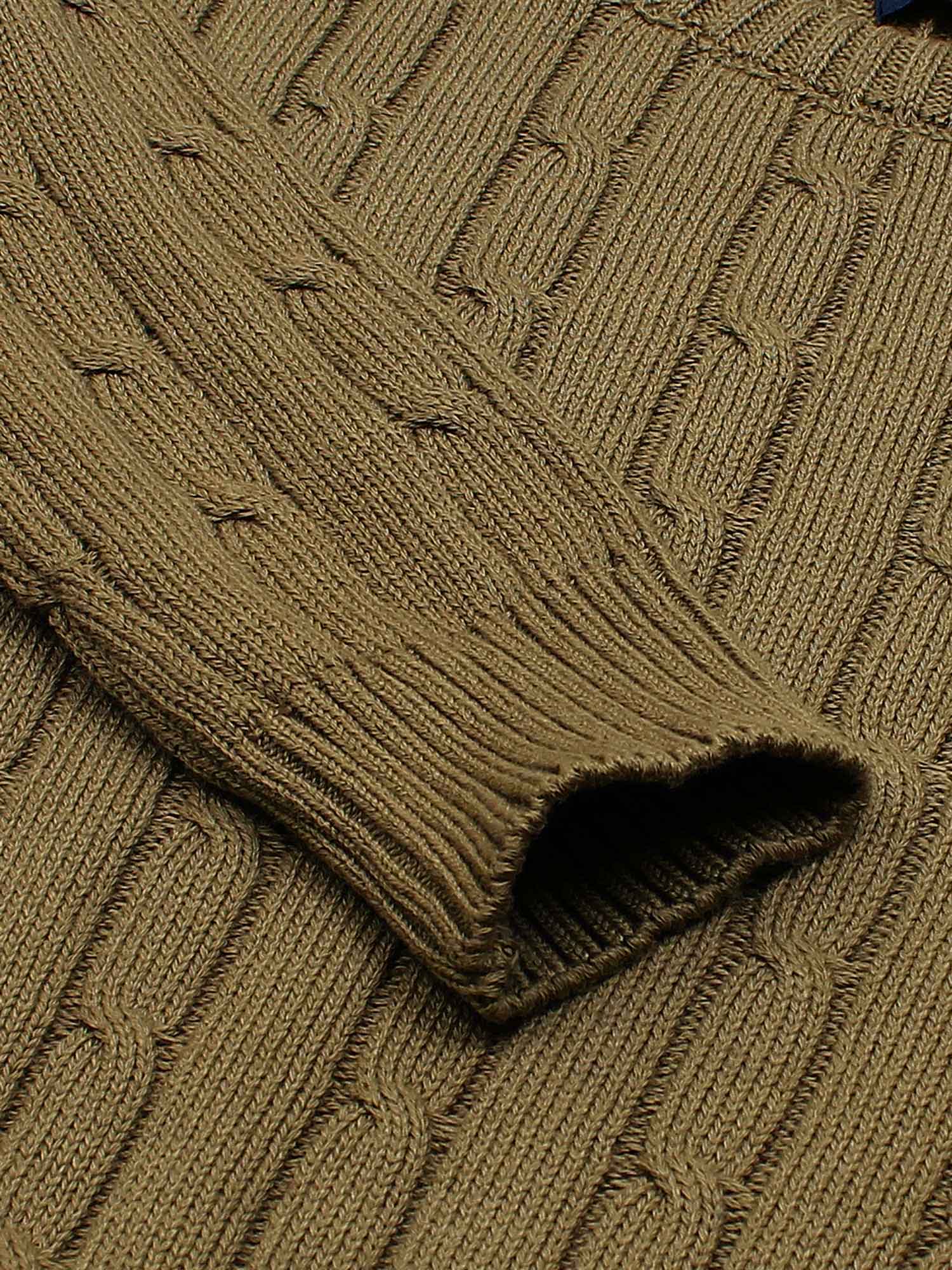RL Cable-Knit Cotton Sweater (brown)
