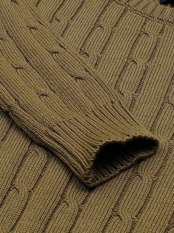 RL Cable-Knit Cotton Sweater (brown)