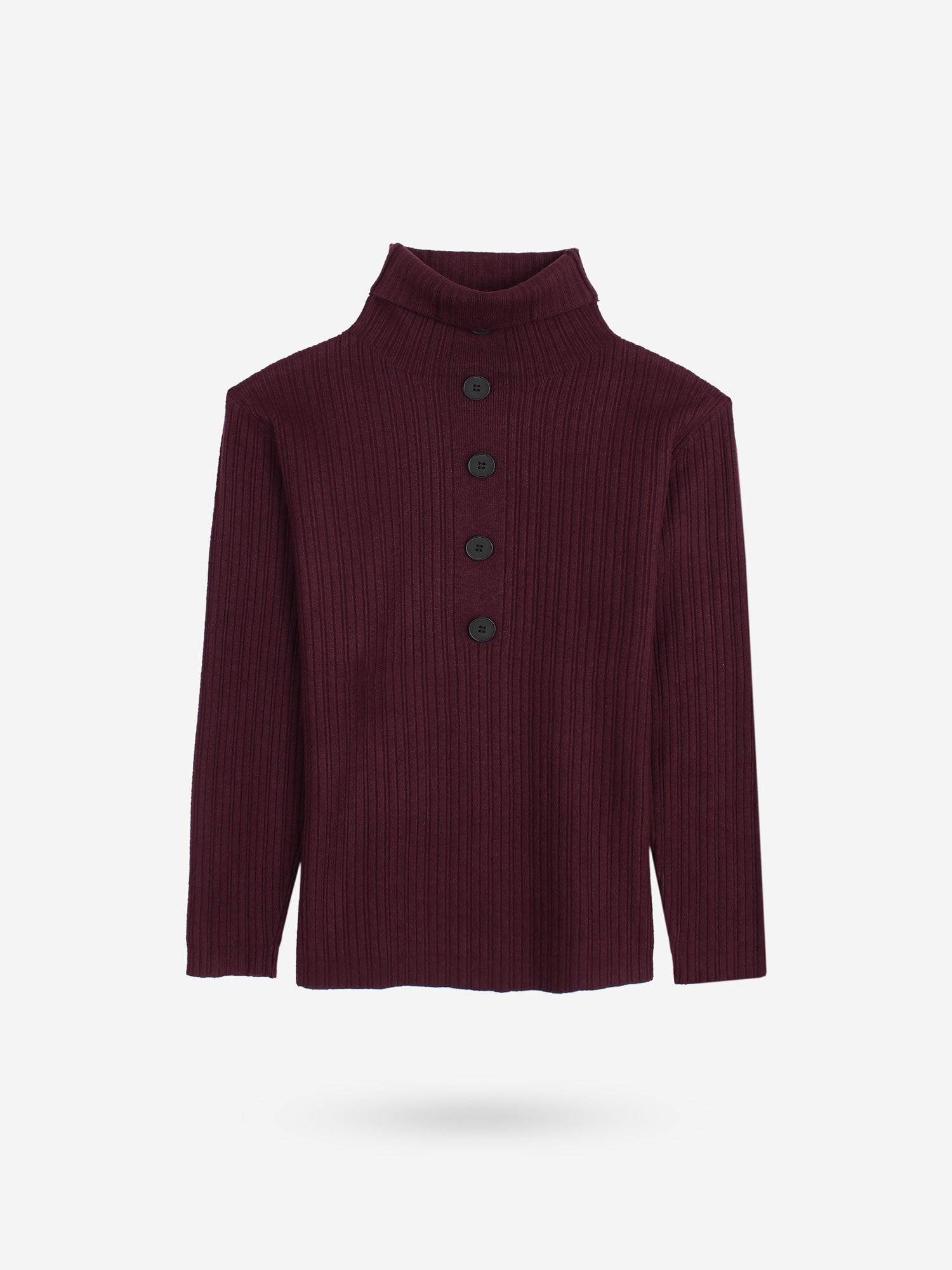 The Kensington Funnel-Neck Ribbed Set (Burgundy)