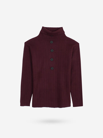 The Kensington Funnel-Neck Ribbed Set (Burgundy)