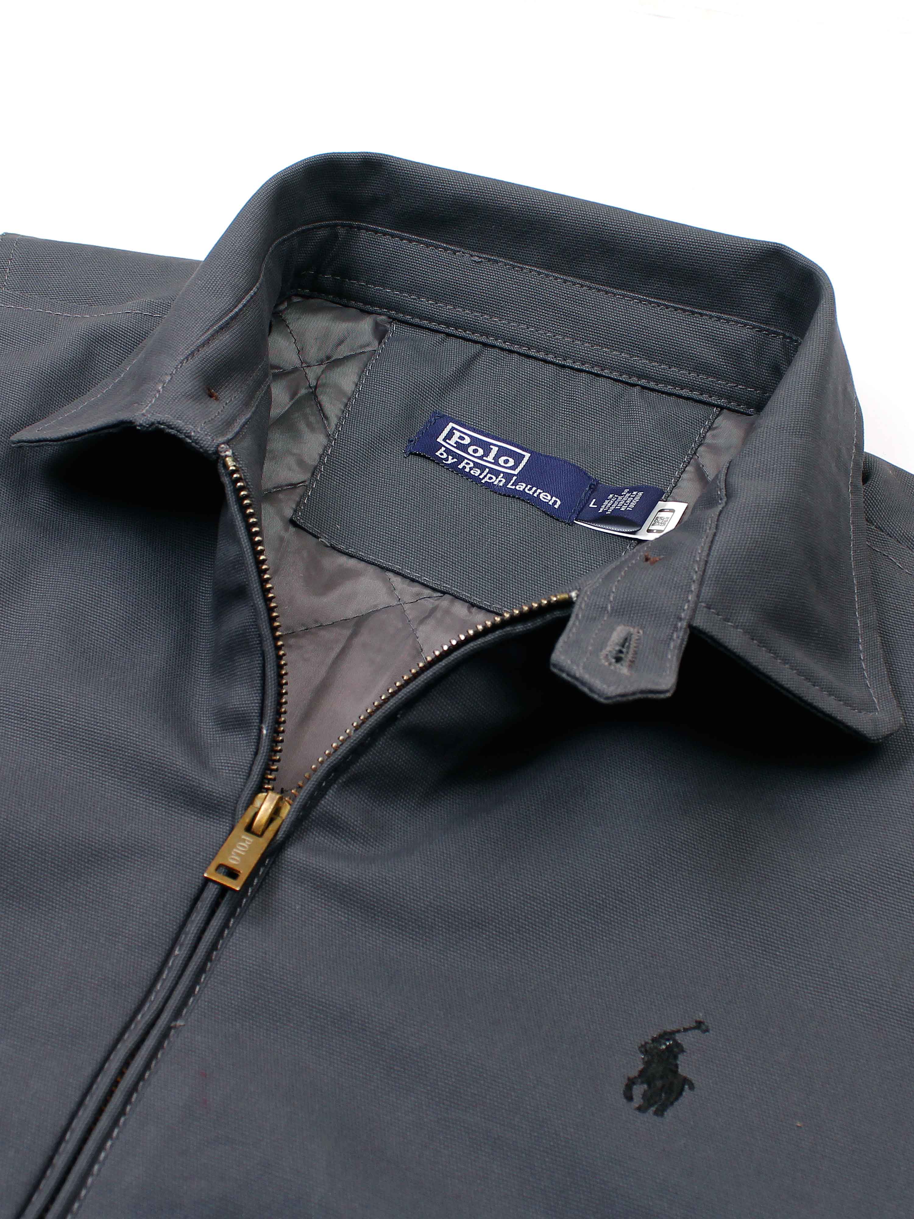 Brandahub Cotton Jackets PRL Cotton Twill Jacket (collar) (grey)